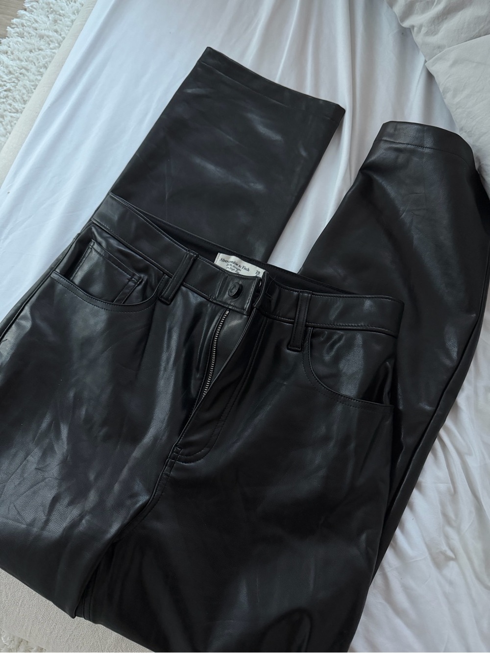 Abercrombie & Fitch Black Faux Leather Skinny Jeans